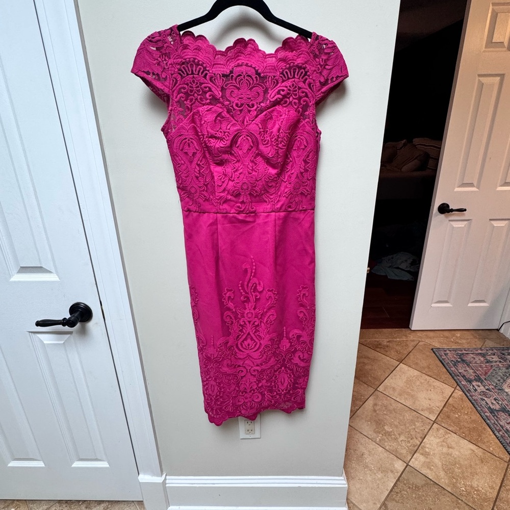 Chi Chi London Elegant Pink Lace Dress